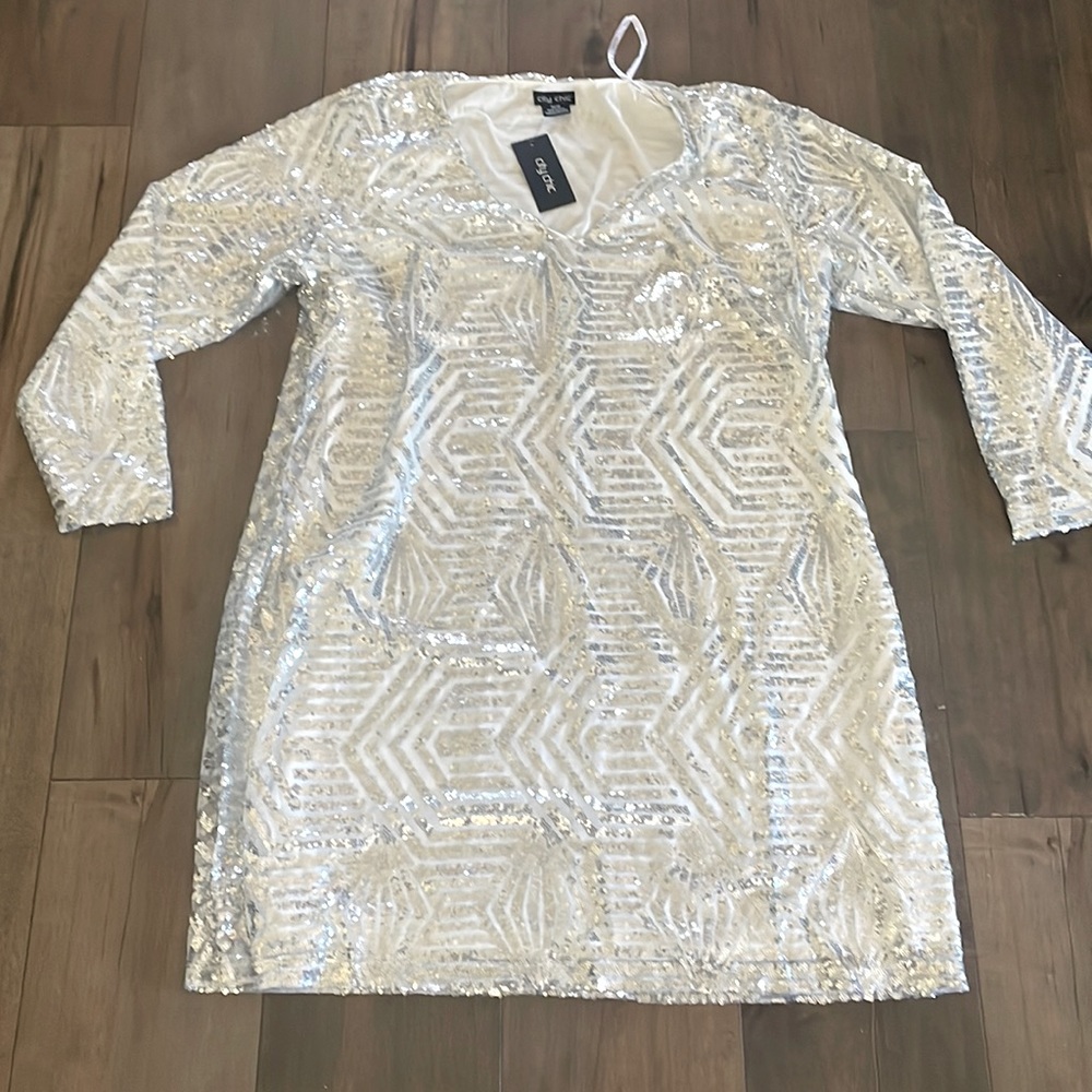Plus size 18 White sequin dress